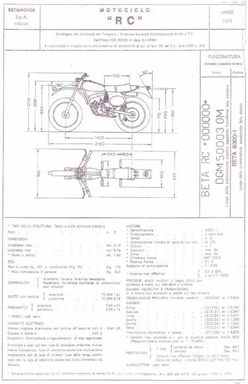 Beta 125 RC 79  Technische Daten 500